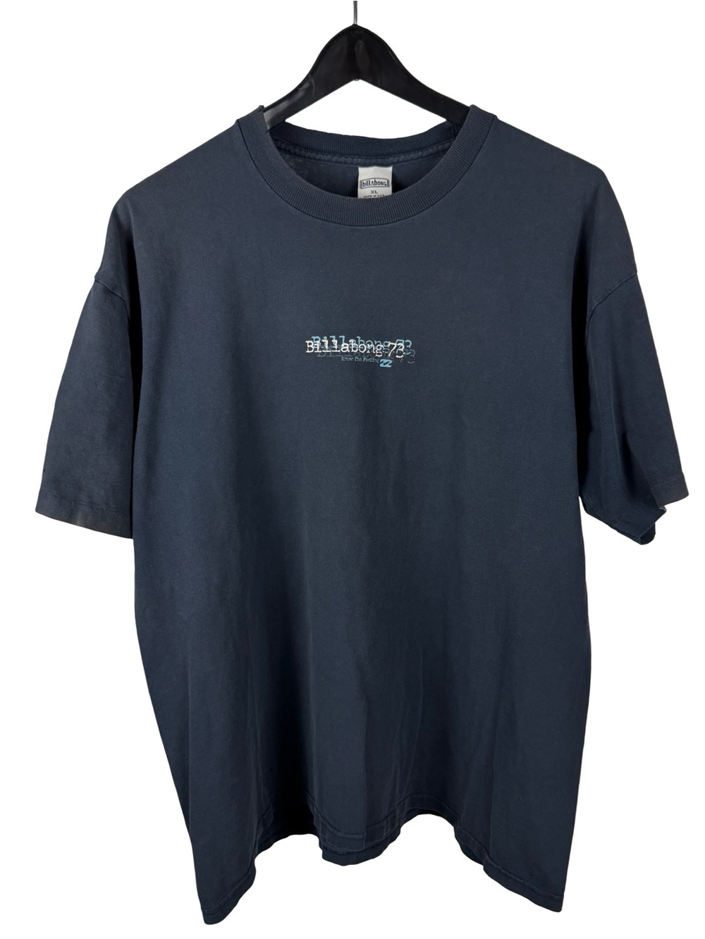 Vintage 90s Billabong 73 Surf Streetwear Single Stitch Blue Logo Shirt Size XL - Picture 2 of 8